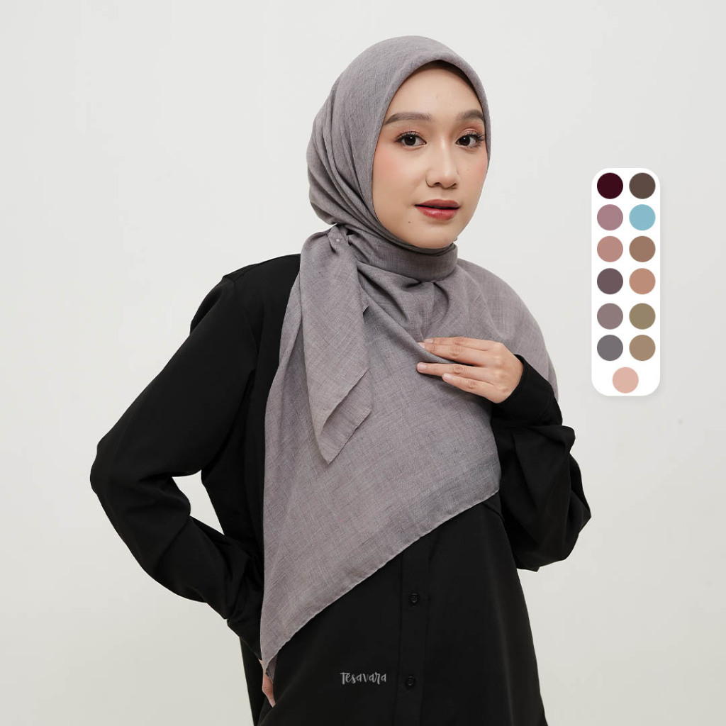 Jual Tesavara | Cotton Fiber | Jilbab Wanita Segiempat | Shopee Indonesia