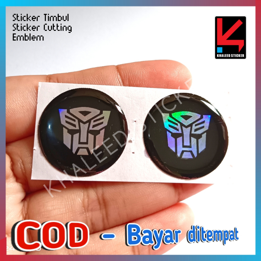 Jual Sticker timbul emblem 3D stiker Autobot Hologram 1 pasang ukuran 2 ...