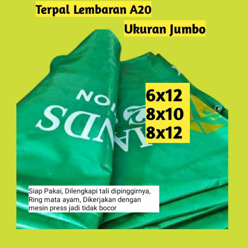 Jual Terpal Plastik Lembaran A20 Diamond Hijau - Hijau Dilengkapi Tali 