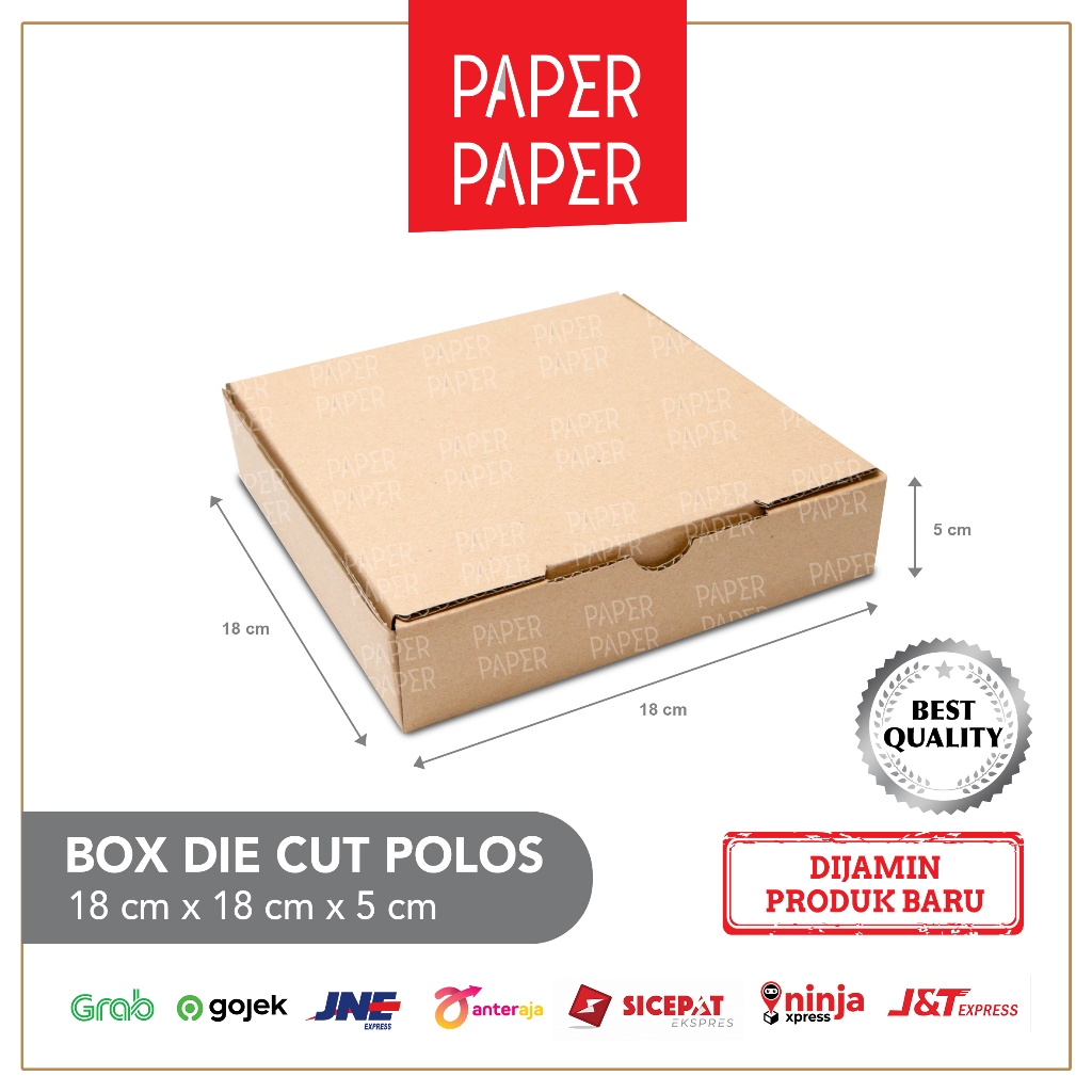 Jual Kardus Box Karton Die Cut 18X18X5 Polos - Baru - Murah | Shopee ...