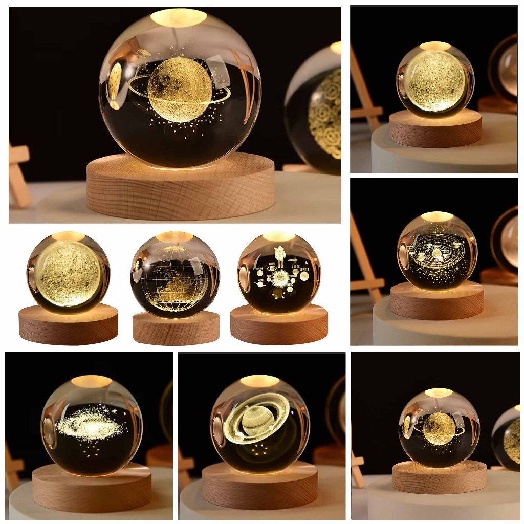 Jual 3D Lampu Hias LED Bulat Kristal Mini Hiasan Kamar Tidur Aesthetic