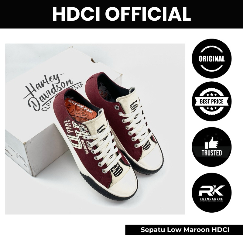 Jual Sepatu Low Maroon Harley Davidson Club Indonesia Official ...