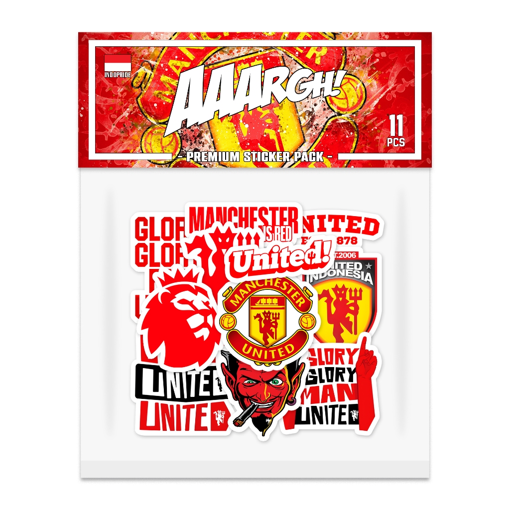 Jual 11 Stiker MANCHESTER UNITED Sticker Pack vol. 1 (The Red Devils