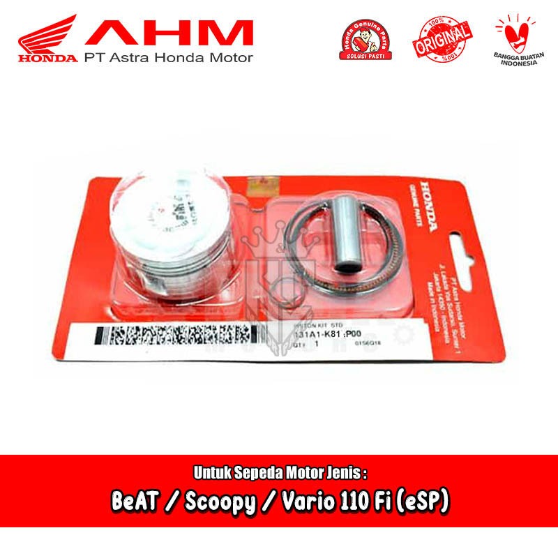 Jual Piston Seher Kit Set Komplit K81 Honda BeAT Scoopy Vario 110 Fi ...
