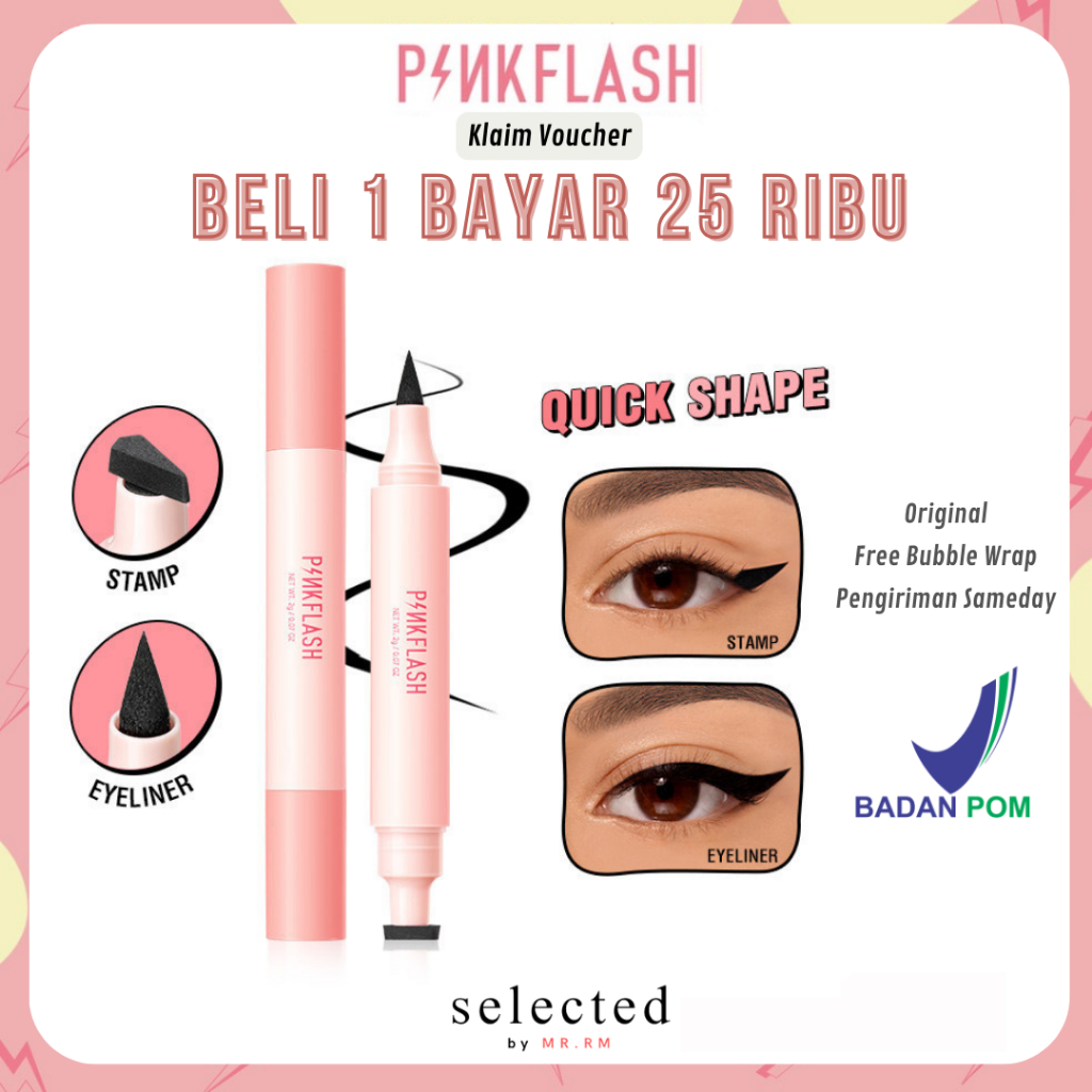 PINKFLASH #QuickShape Lasting Winged Eyeliner Stamp 2-in-1 High Pigment Easy to use