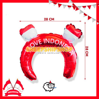 Jual BALON FOIL BANDO DIRGAHAYU BENDERA LOVE MERAH PUTIH Kemerdekaan ...