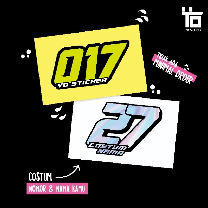 Jual STICKER NO REGISTRASI + NAMA/STICKER NAMA/STICKER MOTOR/STICKER ...