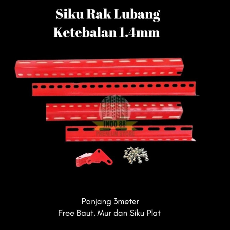 Jual SIKU RAK LUBANG 1.4MM PANJANG 3 METER / BESI SIKU RAK FREE BAUT ...