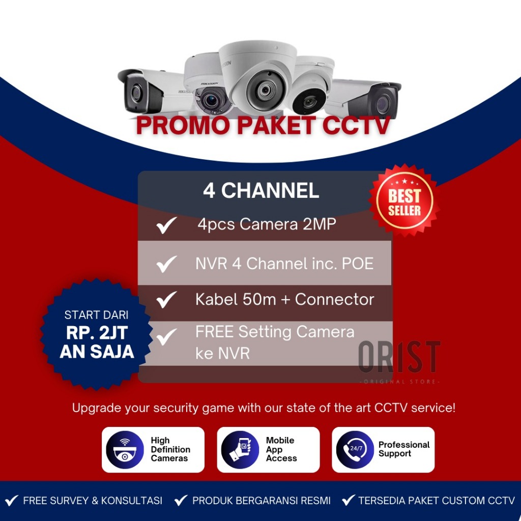 Jual PAKET CCTV 4 CHANEL PROMO | Shopee Indonesia