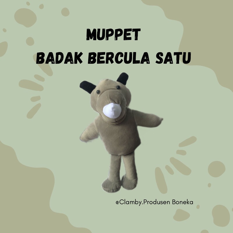 Jual Boneka Tangan Muppet 50cm Hewan Badak | Peraga Dongeng|boneka ...