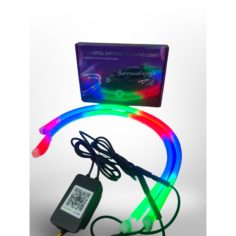 Jual Lampu Alis LED DRL Running light Alis Flexibel WRGB APP 60 cm ...