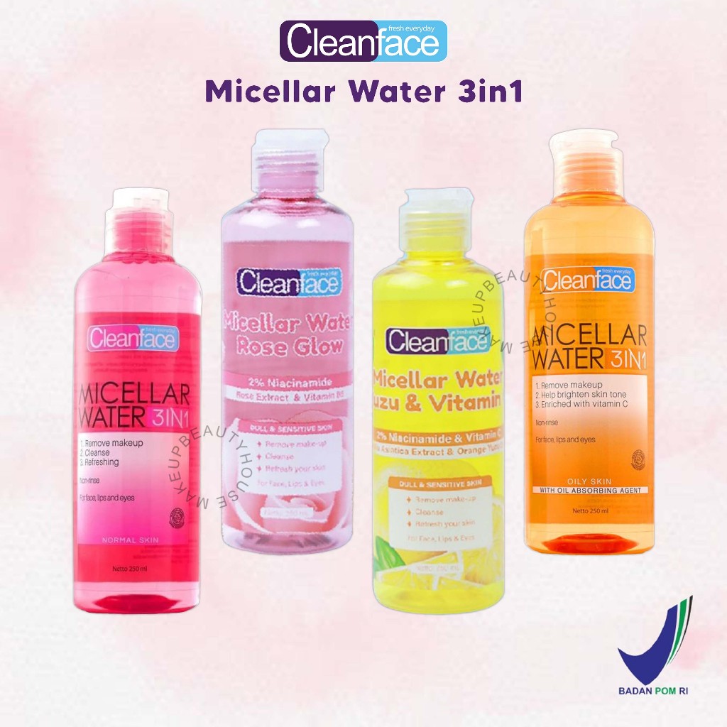 Jual CLEANFACE Micellar Water 3IN1 / Pembersih Wajah / Pembersih Makeup ...