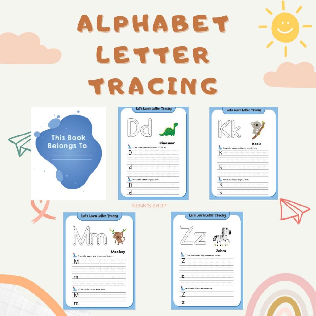 Jual PRINTABLE ACTIVITY WORKSHEET ALPHABET LETTER TRACING / LEMBAR ...