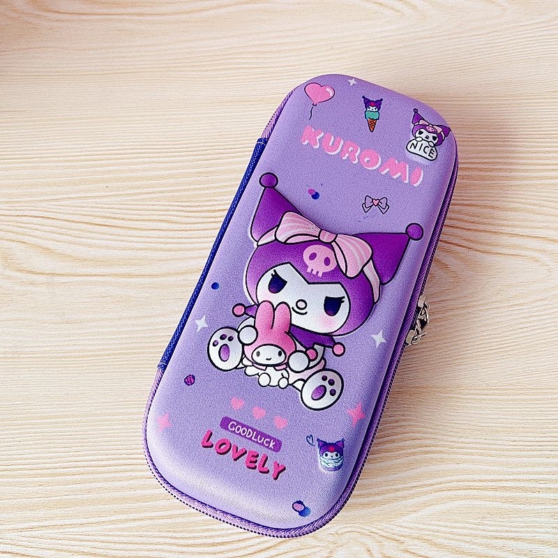 Kotak Pensil 3D Emboss Eva Premium Case Hk Kuromi Melody Cinnamon Purin  Pochacco
