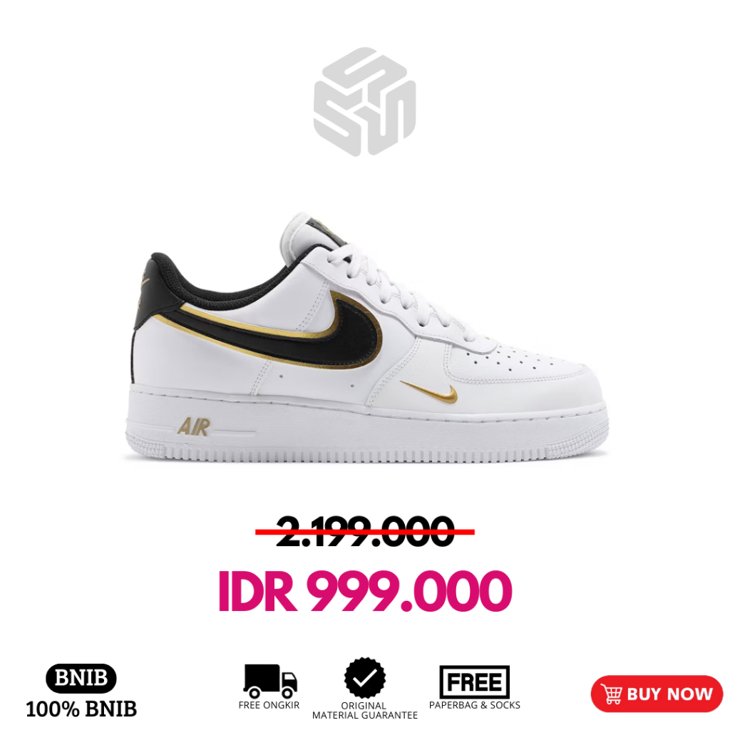Sepatu Nike Air Force Lv8 White Metalic Gold BNIB 100% Authentic