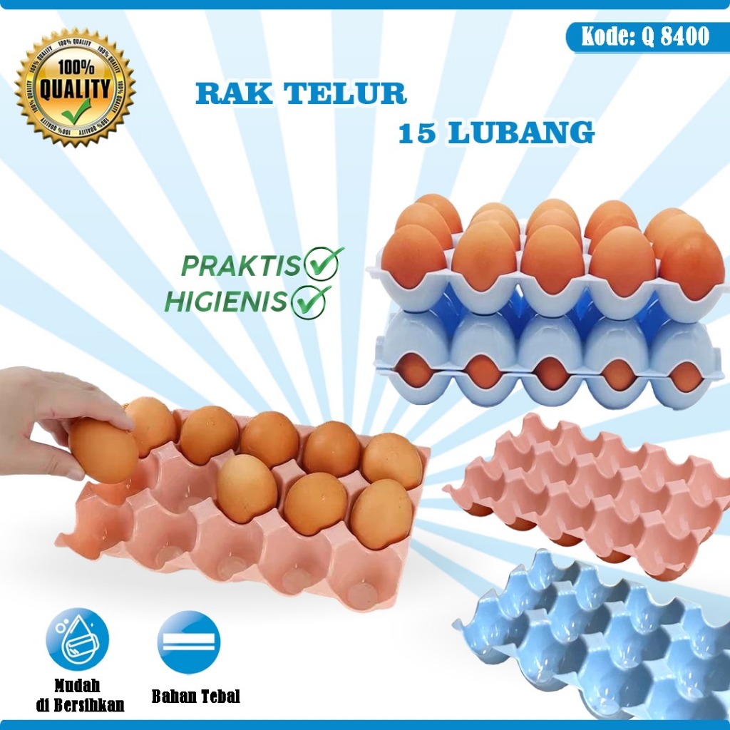 Jual RAK TELUR EGG TRAY PLASTIK 15 GRID TEMPAT ORGANIZER | Shopee Indonesia