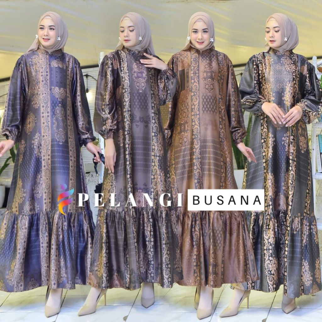 Gamis Motif Silk Premium Ukuran Jumbo Untuk Seragam Terbaru Murah