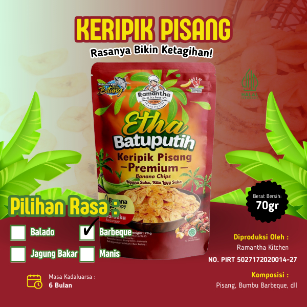 Jual RAMANTHA KERIPIK PISANG VARIAN BARBEQUE KHAS MANADO,70g | Shopee ...