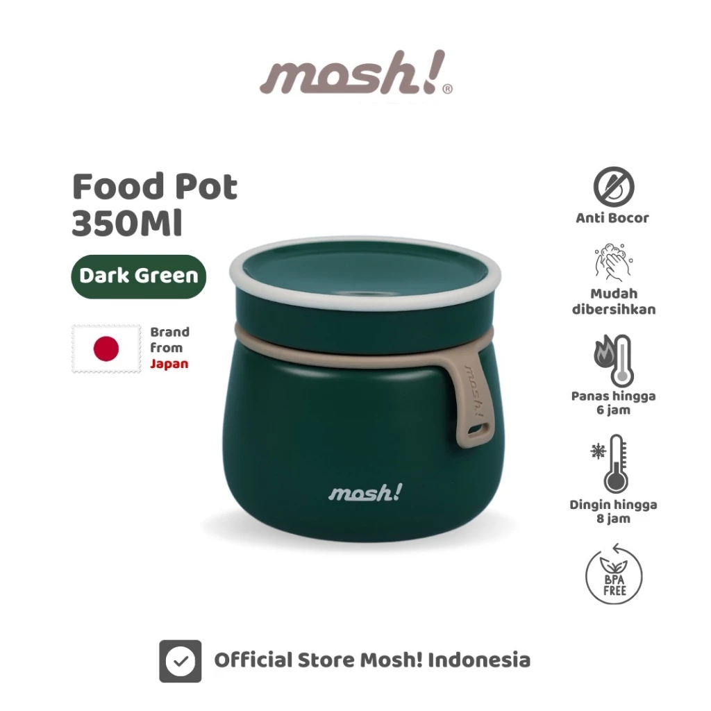 Mosh Food Pot -Wadah Makanan Termos Stainless Steel 350ML Dark Green