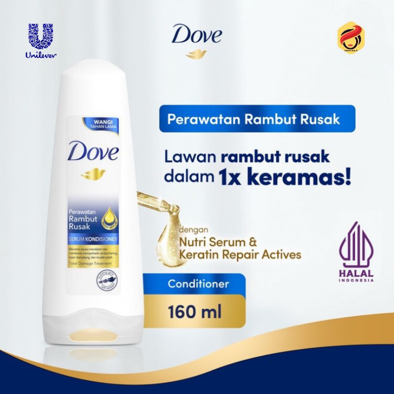 Jual Dove Conditioner Perawatan Rambut Rontok Dove Total Damage Treatment Conditioner Shopee