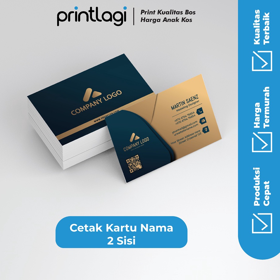 Jual Cetak Kartu Nama 2 Sisi Bahan Tebal Art Carton 26 Kartu Nama Tebal