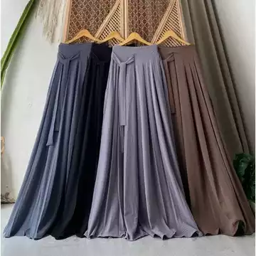 Celana Kulot Panjang Remple Tali Pita Import Premium Kulot Wanita Jumbo 2024