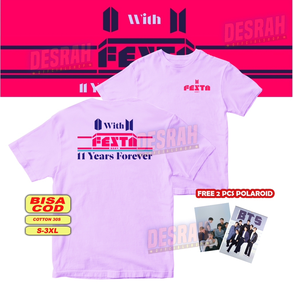 Jual kaos korean kpop bangtan festa 2024 with army 11 th years forever