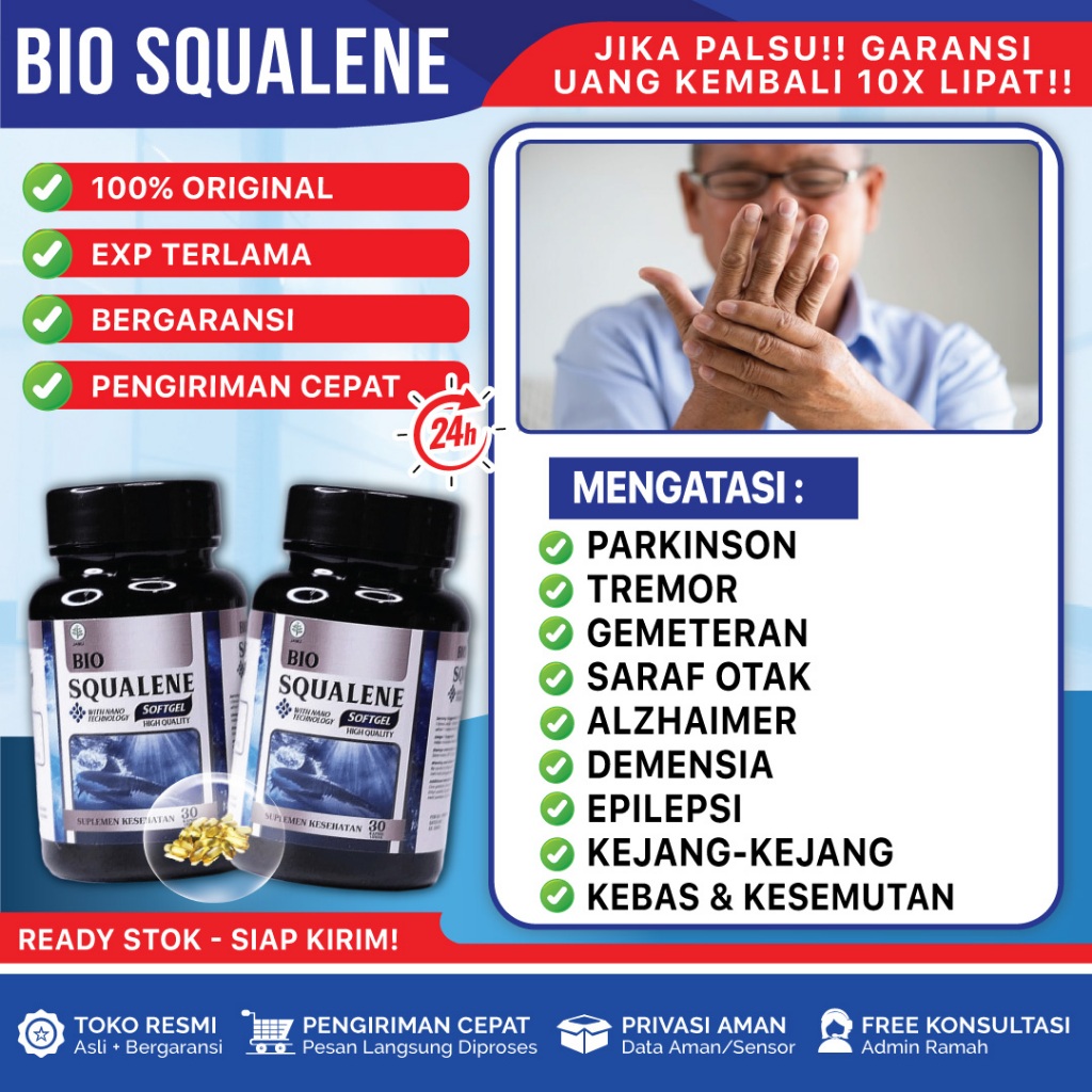 Jual Obat Parkinson Paten Tremor Tangan Gemeteran Gerak Sendiri Gejala