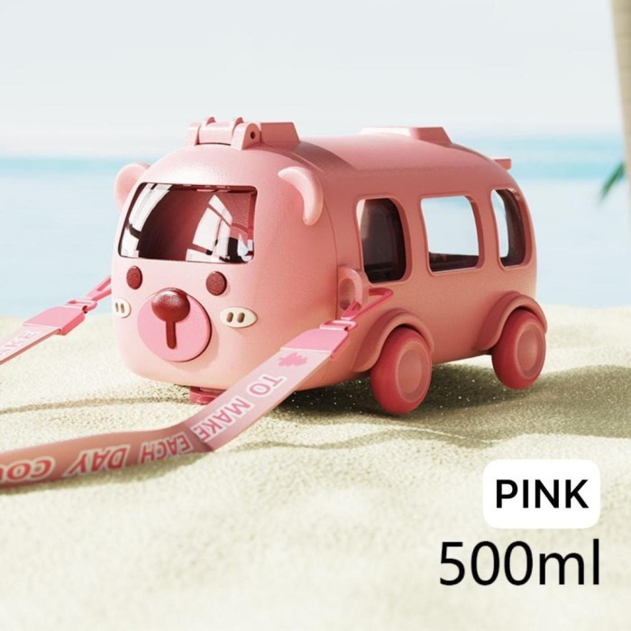 Jual BOTOL MINUM KARAKTER BUS BERUANG / BOTOL MINUM MOBIL 550ML FREE ...