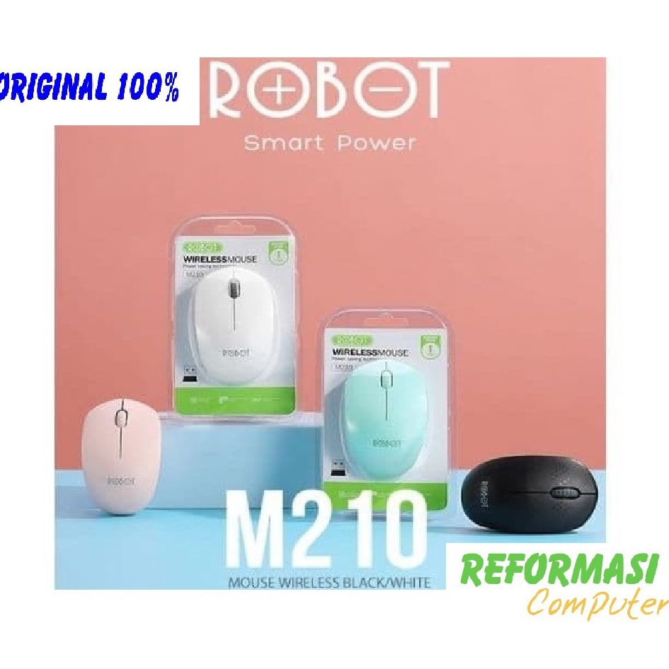 Jual Mouse Wireless Robot M Ghz Optical Putih Shopee Indonesia