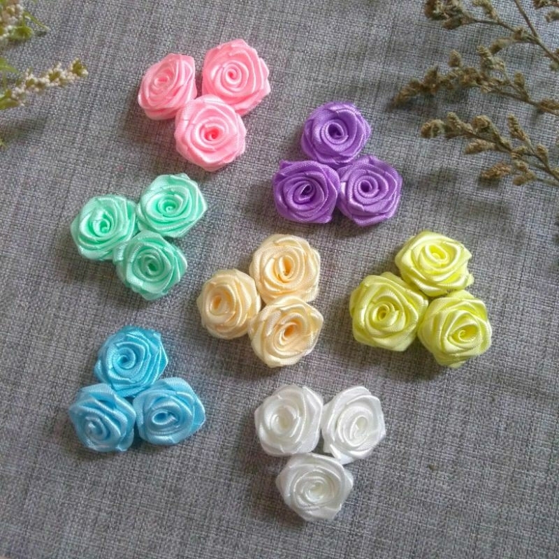 Jual Mawar Satin Mini/ Mawar Mini Pita Satin | Shopee Indonesia