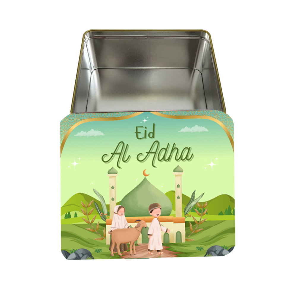 Kaleng Kotak Adha Toples Idul Adha Set Box Hampers Hamper Eid AL ADHA MUBARAK 17x14x8 cm by Hapunni