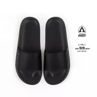 Aerostreet 39-44 Jakco Hitam Hitam - Sandal Selop Pria Wanita BAAAA