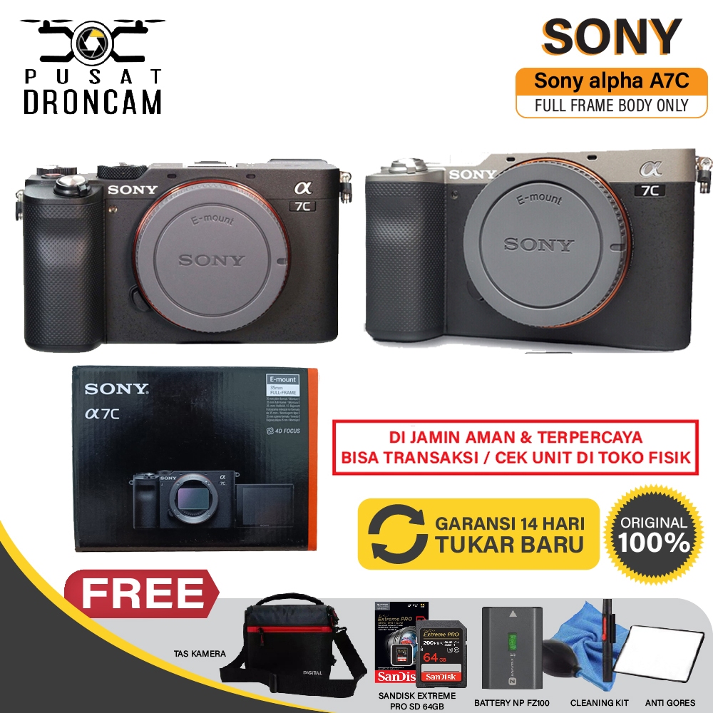 Jual Sony Alpha A7C Sony A7C Sony A 7C Sony A7 C Body Only Original ...
