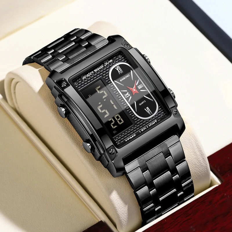 Jual FREE BOX Jam Tangan Pria Original Anti Air Led Square Luxury ...
