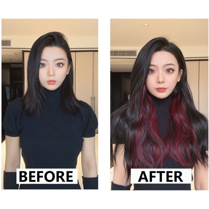 Jual Hairclip AESRORA Highlight Merah 50CM Lurus&Curly EX44&EX45 Bahan ...