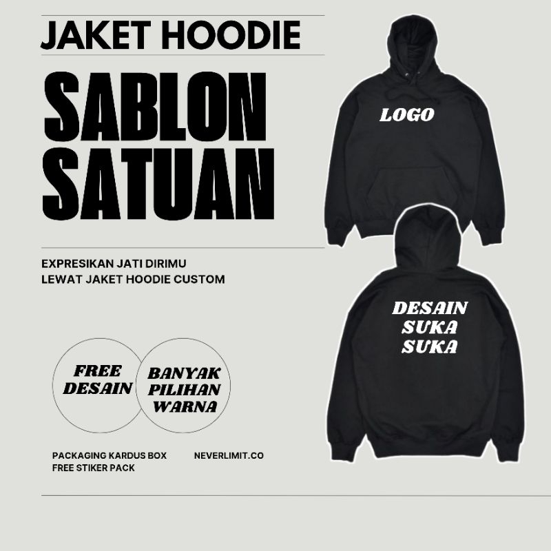 Jaket Hoodie Custom Sweater Satuan Custom Hoodie Sweater Sablon