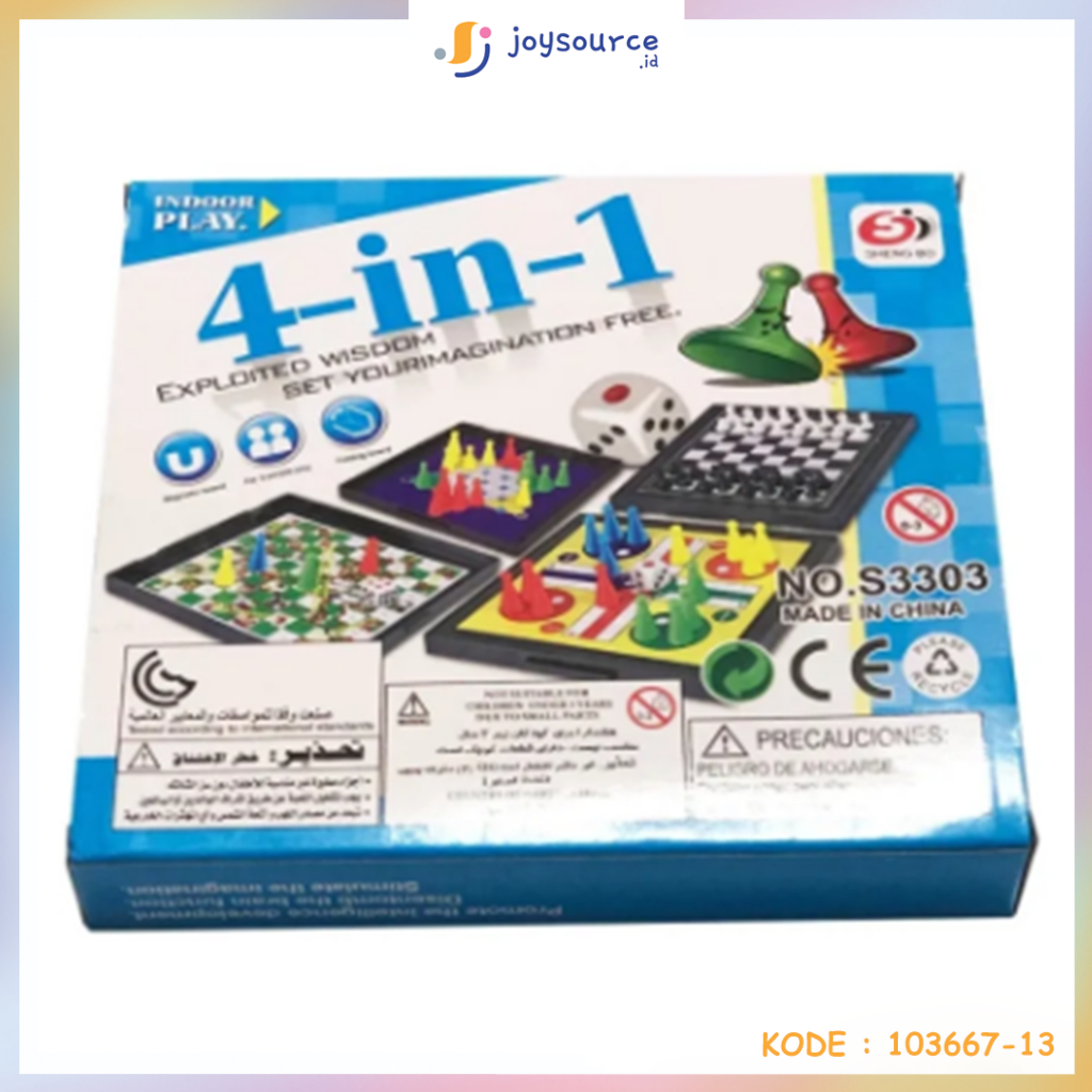 Jual Mainan Board Game 4in1 / Ular Tangga / Catur / Halma / Ludo I 4 in ...