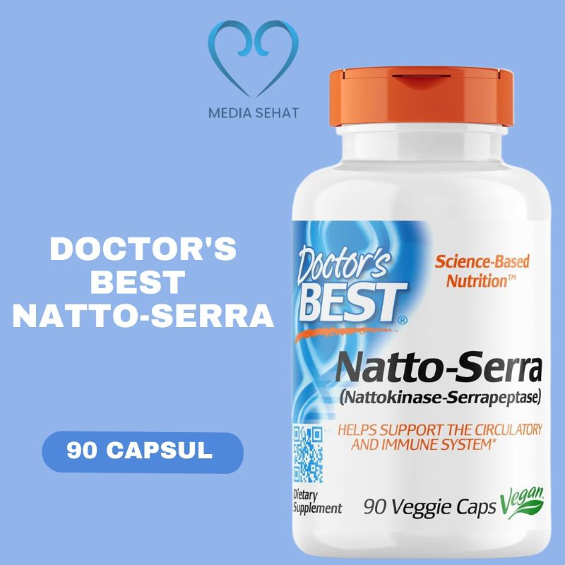Jual Doctor’s best, Natto - Serra, Nattokinase-Serrapeptase, 90 Veggie ...