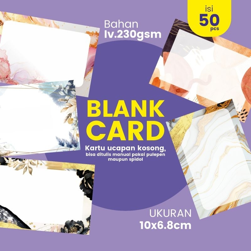 Jual Blank Card Isi Pcs Kartu Ucapan Kosong Greeting Card Aeshtetic Gift Card Kartu