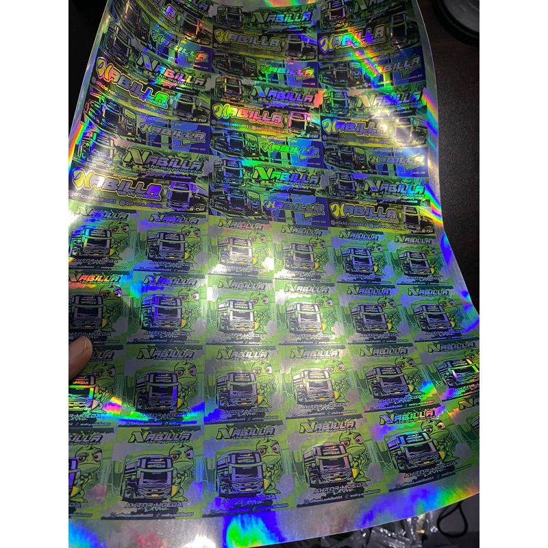 Jual PAKET 1 LEMBAR ATAU 48 PCS STICKER BUS NABILA HOLOGRAM ASLI ANTI ...