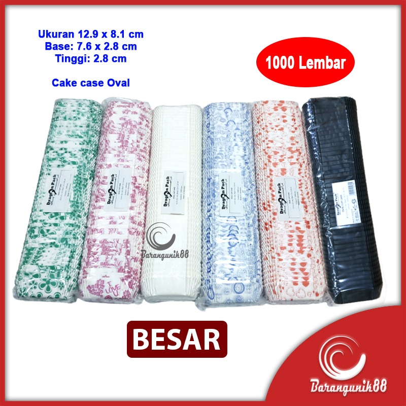 Jual Kertas Bolu Kukus Oval 129mm 1000 Lembar Risole Risol Cake Case ...