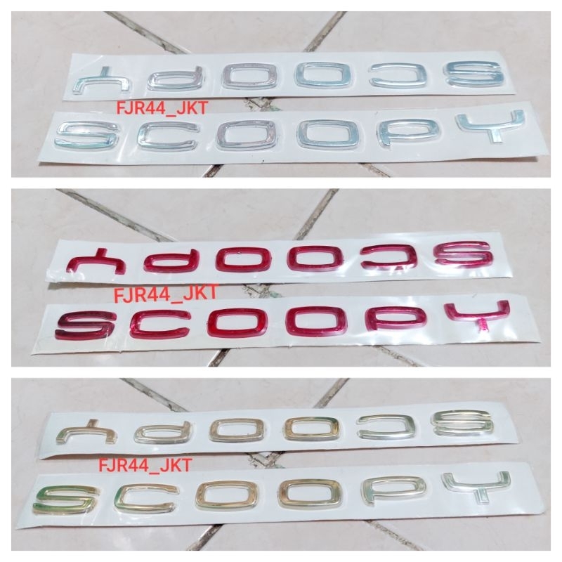 Jual Logo Emblem Scoopy D K F Emblem Scoopy Timbul Chrome Kanan Kiri Emblem