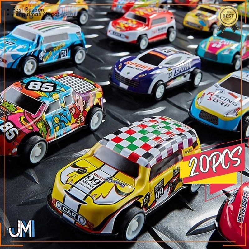 Jual JM - Mobil Mini Mainan Anak ( 20pcs ) Pullback Mix Colorfull ...