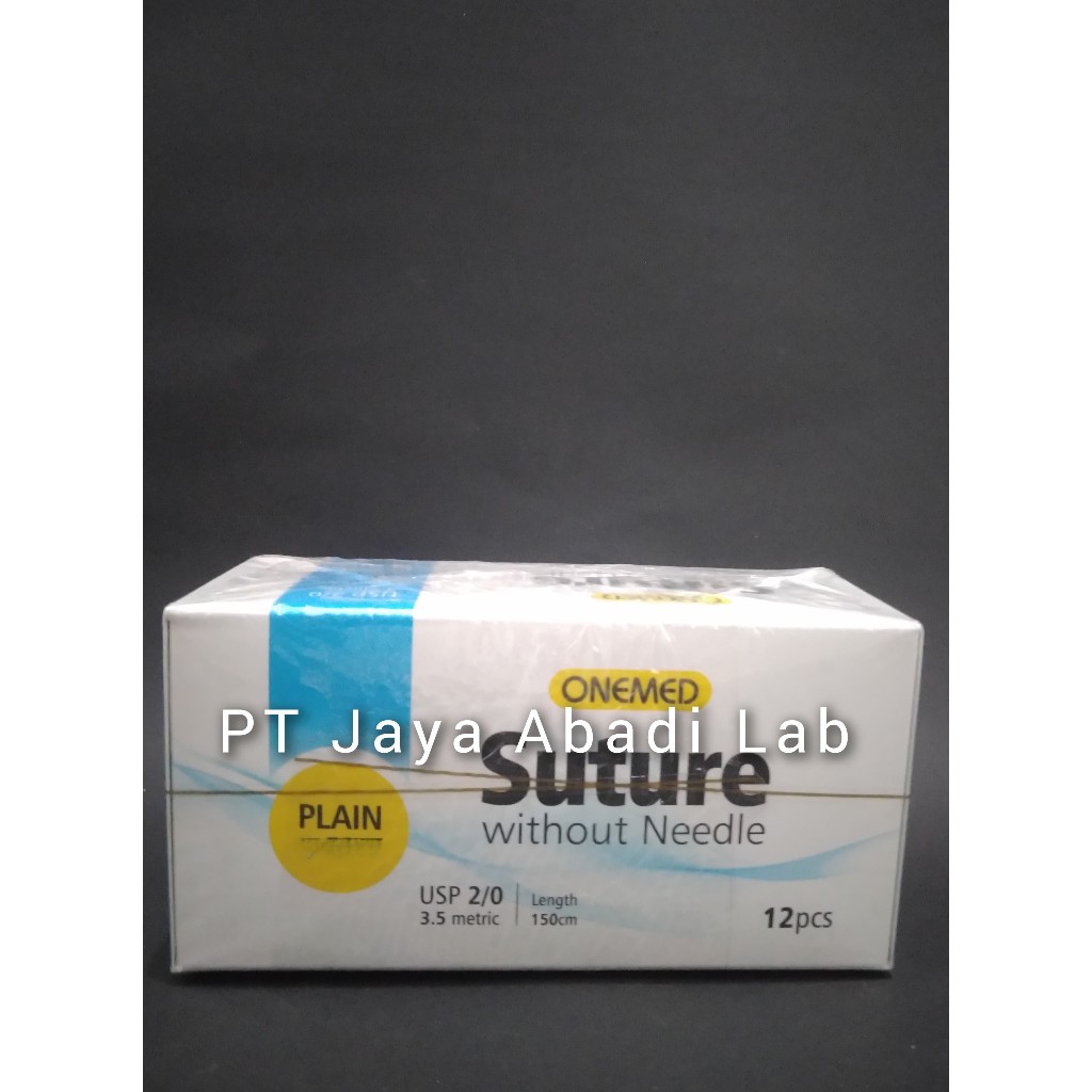 Jual ONEMED Benang catgut plain 2/0 3/0 box isi 12 tanpa nidel panjang ...