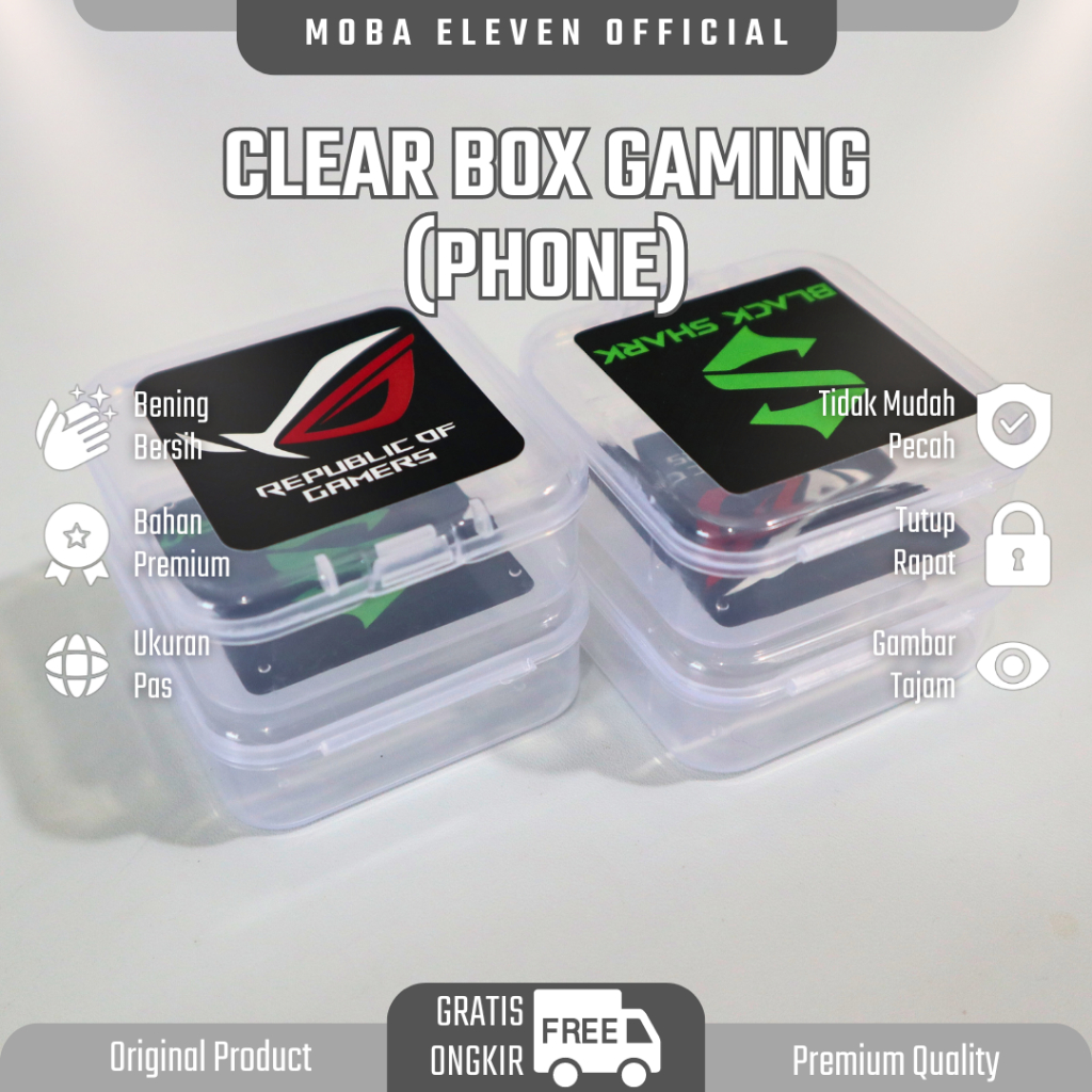 Jual BLACK CLEAR BOX PHONE - Wadah Plastik Transparan Klip Penyimpanan ...