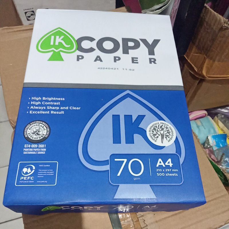 Jual ik copy paper 70gsm A4 / rim 500 lembar | Shopee Indonesia