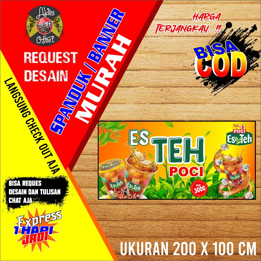 Jual SPANDUK /BANNER CUSTOM TEH POCI UKURAN 200X100CM | Shopee Indonesia
