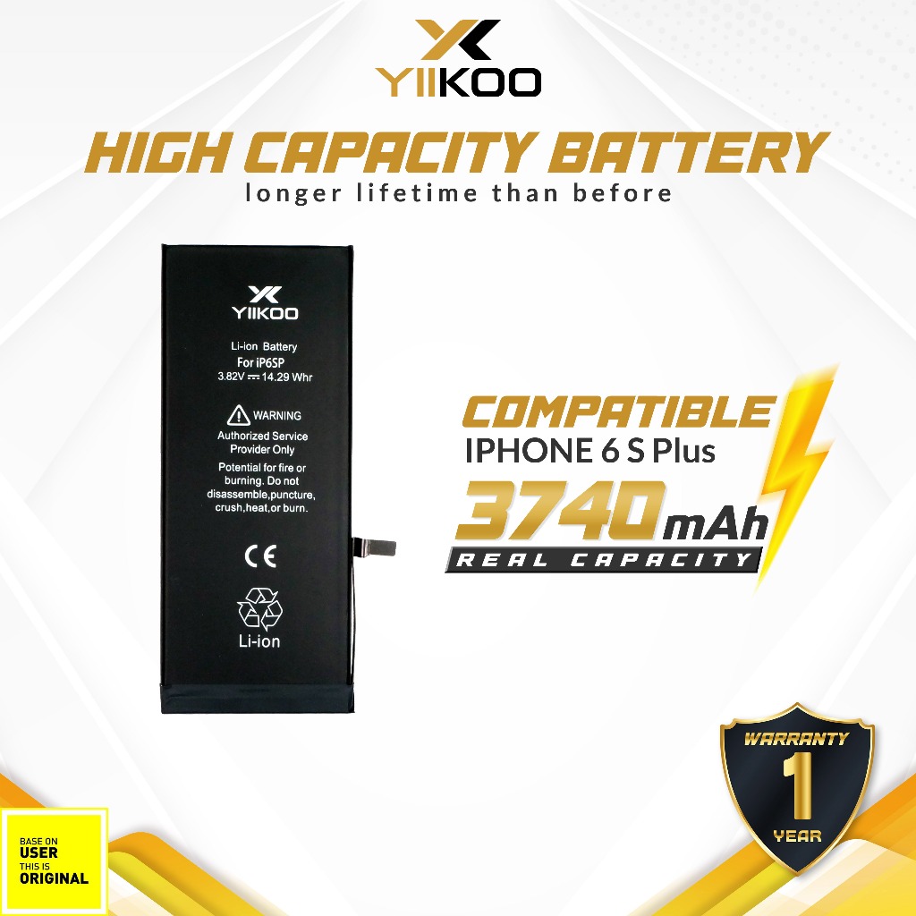 YIIKOO Baterai Iphone 6S PLUS 6S+ Batre Batrai Battery Dual Double Power HP  Handphone Original Apple Ip Ori Original High Capacity