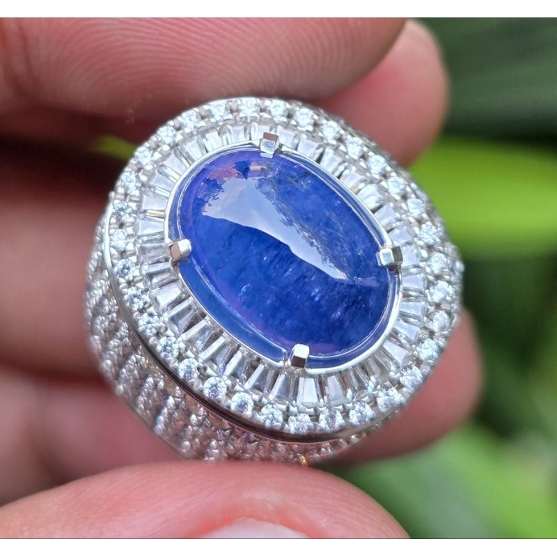 Jual Natural Blue Sapphire Ceylon Srilanka Sertifikat 7.93 crt | Shopee ...